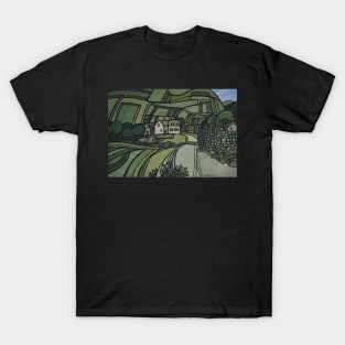 Green Welsh Abstract Landscape Wales T-Shirt
